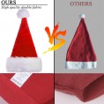 3 Pack Santa Hat for Adults Christmas Hat Traditional Red and White Plush Velvet Holiday Party Hat with Liner