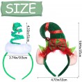 4Pcs Christmas Headwear Springy Christmas Tree Headband with Bells Santa Headwear Xmas Headbands Elf Party Hats Xmas Bows Headbands Party Hats for Men Women