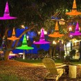 5pcs Halloween LED Lighted Witch Hats Hanging Glowing Witch Hats Halloween Party Lighting Hats for Indoor Outdoor Yard Tree Party Festival Supplies Decorations