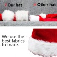 6 Pack Plush Santa Hat Confortable Velvet Red Christmas Hat for Christmas Party Favors Fit for Adults and Kids