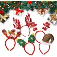 6 PCS Christmas Headbands Xmas Hat Santa Reindeer Christmas Tree Elf Head Hat Toppers for Christmas Holiday Parties snowman Photos Booth