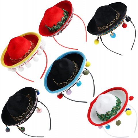 6 Pcs Mini Mexican Sombrero Hats Small Mexican Hats Sombrero Mini Fun Fiesta Straw Hat Cute Straw Sombreros Fun Fiesta Hat Party Supplies Mexican Theme Decorations