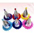 ABOOFAN Birthday Party Cone Hats Glitter Pom Pom Ball Hats Funny Decoration Hats Accessories Party Caps for Birthday Party Favors 6pcs