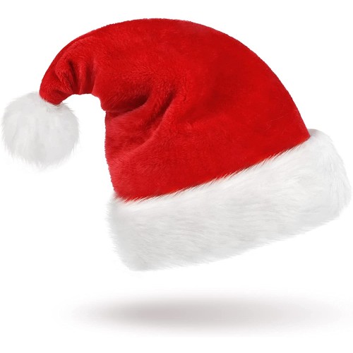 Adults Santa Hat Christmas Hat for Women Unisex Xmas hat Festive Party Supplies Props Velvet Christmas Decoration Hat