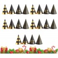 Amosfun 20pcs 2020 Happy New Year Cone Hats Party Hats New Years Eve Party Favors Party Photo Booth Props Mixed Pattern
