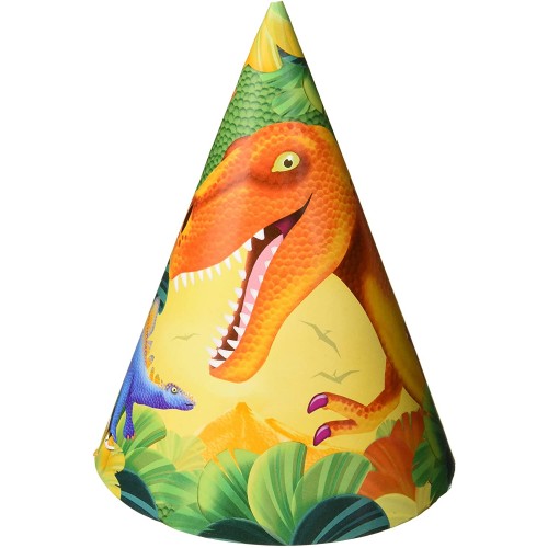 Amscan Prehistoric Dinosaur Printed Party Hat 7 Multicolor