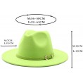 ASO-SLING Trendy Fedora Hats for Ladies Fashionable Green Leather Belt Panama Hat Dress Hats for Outdoor Party