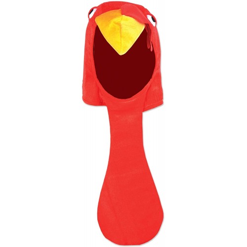 Beistle Plush Turkey Head Hat Thanksgiving Party Supplies Fall Decorations Halloween Costume Accessory One Size Red Yellow Black White