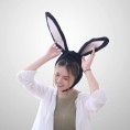 BESTOYARD Rabbit Ear hat Plush Animal Headband Headwear Party Photo Booth Props for Women Girls Black