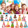 Beupy 14 Pack Christmas Hat Crafts Kit for Kids Party Hats Cute Paper Santa Claus Activity Kit with Stickers Fun Arts & Crafts Christmas Theme Party Favor Game Supplies DIY Party Hats