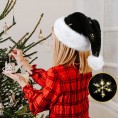 Black Santa Hat Sequin Christmas Hat for Adult Xmas Party Christmas Home Decor