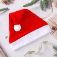 Bulk Christmas Hat Plush Santa Hat for Adults Red Velvet with White Cuffs Traditional Santa Claus Hats for Xmas Holiday New Year Party Supplies Unisex 24 Pack