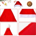 Bulk Christmas Hat Plush Santa Hat for Adults Red Velvet with White Cuffs Traditional Santa Claus Hats for Xmas Holiday New Year Party Supplies Unisex 24 Pack