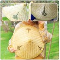 Cabilock 2Pcs Straw Hat Conical Hat Asian Hat Chinese Rice Farmer Hat Funny Party Hats Beach Sun Straw Hat Hawaii Straw Hat Photo Props for Kid Men Women