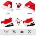 CHENYX Santa Claus Hat Short Plush Comfortable Lining Christmas Hat Thicken Adult Unisex Christmas Decoration Classic Red and White Color Christmas Party Hat3 Pcs
