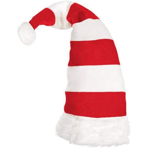 Christmas Elf Hat Women Xmas Long Party Hats Classic Funny Santa Candy Elves Headpiece Cute Holiday New Year Party Decoration Cosplay Costume Red White Striped Handmade Hair Accessories 1 Pack