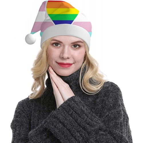 Christmas Hat for Adults Santa Hat,transgender gay pride flag Christmas New Year Festive Holiday Party Supplies Party Hats