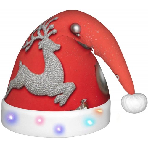 Christmas Hat with Light Unisex Santa Hats for Adults Kids Light up Christmas Hat Xmas Decorations Christmas Party Supplies