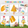 Easter Crafts Kits 6 Pack DIY Party Hats Festive Celebration Kit Easter Crafts for Kids and Adults Easter Bunny Hats Party Supplies Game Decorations Gifts