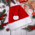 Fovths 2 Pack Christmas Santa Hats Christmas Decorative Plush Hats Adult Size Santa Velvet Hats for Christmas New Year Holiday Party