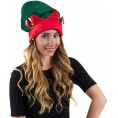 Funny Party Hats- Christmas Hat- Elf Hat with Bells- 6 Pack Christmas Costume Hats- Reindeer Antlers Headband- Holiday Accessories- Felt Christmas Party Hats