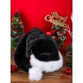 Geyoga 2 Pieces Christmas Hat Black and White Adults Santa Hat Xmas Holiday Hat for Black Christmas Theme New Year Festive Holiday Party Supplies