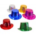 Happyyami 6pcs Happy New Year Top Hats 2020 Party Hats Paper Top Hats for New Years Eve Party Favors Photobooth Props Mixed Color