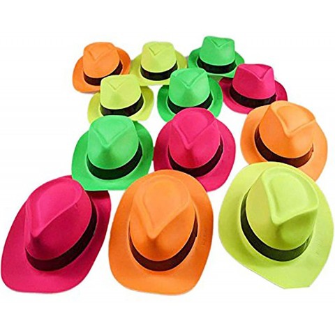 ifavor123 Hut aus Kunststoff Neonfarben Mehrfarbig
