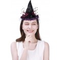 KEPATO Black Halloween Witch Hat Headband with Spider,Halloween Witch Hat Head Wear with Tassel for Halloween Costume Dress up Party Supplies