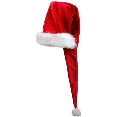 LERTREE Unisex Red Santa Hat Super Long Christmas Plush Hat Xmas Party Holiday Overlength Santa Claus Cap for Adult Kids
