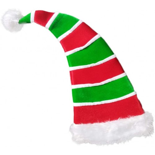 LUOEM Christmas Elf Hat Clown Hat Funny Party Hat Decorative Striped Pom Pom Headdress Xmas Party Favors Photo Props