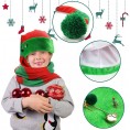 MCPINKY Super Long Christmas Hat 63 Inches Green And Red Striped Santa Hat Long Tail Xmas Hat with Snowmen Pin for Kids Adults Christmas Dress Up Photo Props New Year Party Supplies