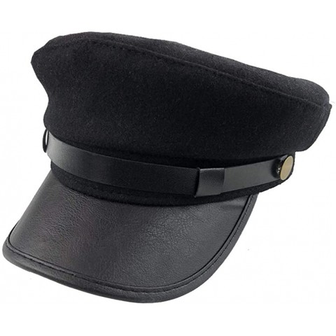 NARAMAX 1PCS Black Chauffeur Hat Driver Hat Costume Hats Doorman Hats Fishermans Hat Cap for Men and WomenBlack