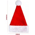Novelty Funny LED Xmas Santa Hat with 24 Colorful Bright Lights Soft Plush Faux Fur Light Up Christmas Hat New Year Festive Holiday Party Supplies for Adults Kids Girls Boys Red