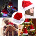 Novelty Funny LED Xmas Santa Hat with 24 Colorful Bright Lights Soft Plush Faux Fur Light Up Christmas Hat New Year Festive Holiday Party Supplies for Adults Kids Girls Boys Red