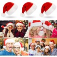 Novobey 6 Pack Santa Hats Velvet Christmas Santa Hats for Kids Adults Unisex Soft Christmas Hat for Holiday Party Supplies