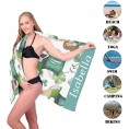 Personalized Summer Lady Hat Clover Custom Name Absorption Towels for Travel Seaside Party Sunbathing 29.5x59 inchBoth Sides Printed