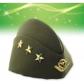 PRETYZOOM Nautical Sailor Hat Three Stars Stewardess Hat Airline Beret Dance Hat Marine Cap for Theme Party Costume Accessory  Green
