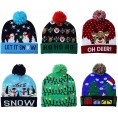 QYTS Christmas Led Light Up Hat Beanie Knitted Xmas Led Lights Hat Cap Unisex Winter Warm Novelty Party Hat for Christmas Holiday Festival Birthday Cap-D||20cm21cm