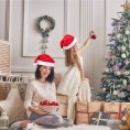 Santa Hat,Abibika Christmas Hat,Unisex Velvet Fabric Xmas Hat with Comfort Lining&Plush Brim Xmas Santa Holiday Hat for Adults for Christmas New Year Festive Holiday Party Supplies
