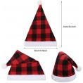 Sintege 3 Pieces Christmas Plaid Santa Hat and 3 Pieces Plaid Scarfs for Christmas New Year Festival Holiday Party