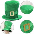 St Patricks Day Hats Men Women St. Patrick's Day Shamrock Green Velvet Top Hat Green St. Patricks Day Party Favor Accessories Green Christmas Tree Topper Hat
