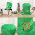 St Patricks Day Hats Men Women St. Patrick's Day Shamrock Green Velvet Top Hat Green St. Patricks Day Party Favor Accessories Green Christmas Tree Topper Hat