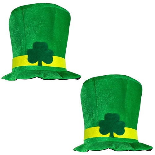 St. Patrick's Day Top Hat Clover Shamrock Green Leprechaun Cap Irish Day Hats