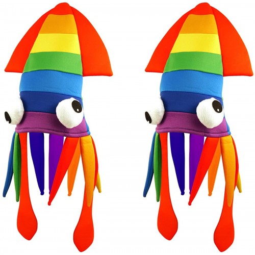Tigerdoe Squid Hat 2 Pack Rainbow Squid Hat Sea Animal Hat – Rainbow Costume Accessories Crazy Hats