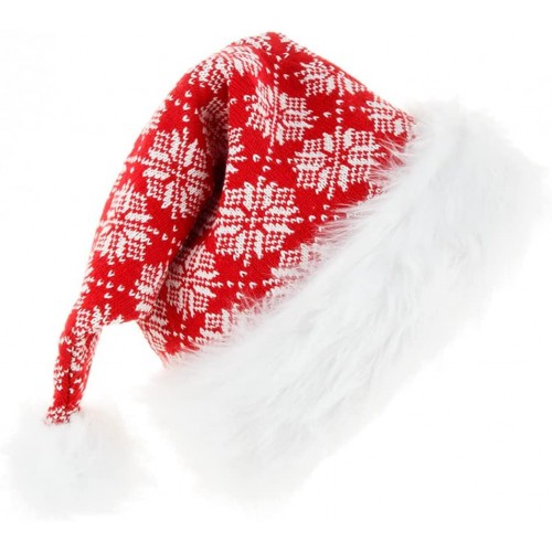 トクとユウ Christmas Hats for Adult Unisex Velvet Red Christmas Hats Christmas and New Year Party Decorations Red Snow