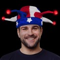 Windy City Novelties LED Patriotic Jester Hat | Mardi Gras party supplies