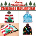 Wondba Funny Led Light Knitted Christmas Light Up Beanie Cap Unisex Novelty Hat Kids Adults Hat Xmas Decors Party Hat