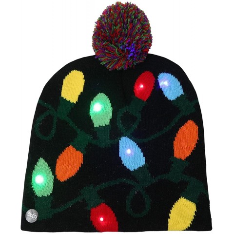 Wondba Funny Led Light Knitted Christmas Light Up Beanie Cap Unisex Novelty Hat Kids Adults Hat Xmas Decors Party Hat