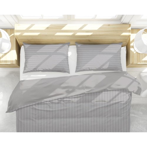 Comforters & Bedspreads| allen + roth allen + roth Stripe Reversible Comforter Set Dove Grey Stripe King Comforter (Cotton with Polyester Fill) - WL71434